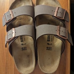 Birkenstock Arizona birkibuc leather sandals